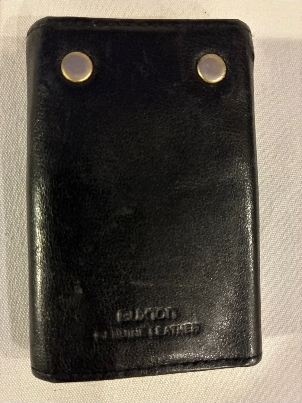 Buxton tri-fold key holder wallet Genuine Leather Metal Key Hangers Snaps VTG